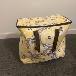 Thirty-One Zip Storage Container RETIRED Awesome Blossom Yellow Brown